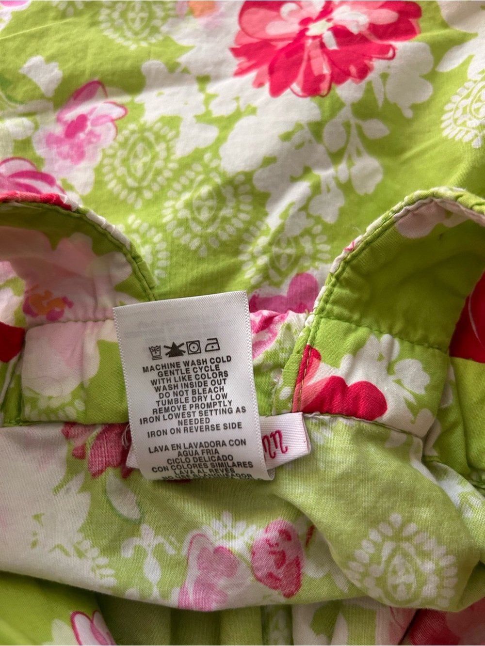 Jessica Ann Lime Green Floral Dress with Pink Accents 100% Cotton Size 4T - Picture 6 of 6